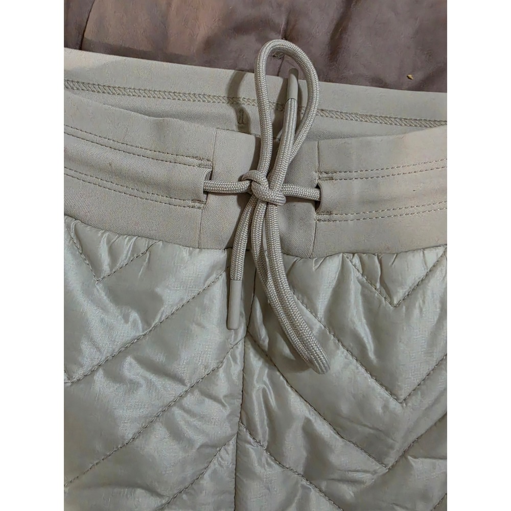 Athleta Whisper Featherless Quilted Joggers Beige Tan Size 4 Insulated Pants - Picture 4 of 6